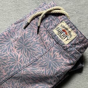 Faherty Board Shorts Swim Trunks Mens 32 Floral Hawaiian Surfer Pink blue